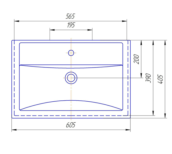 Чертеж Раковина Фостер 60