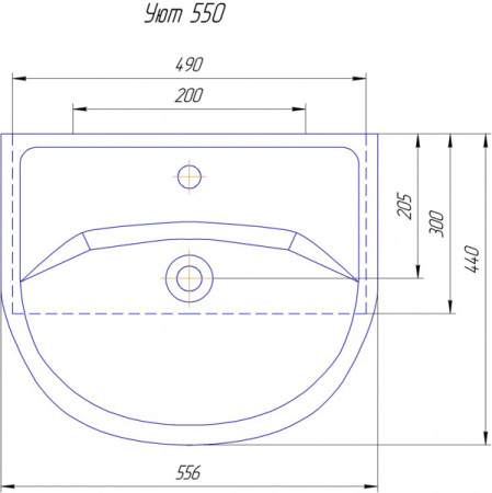 Чертеж Раковина Уют 55