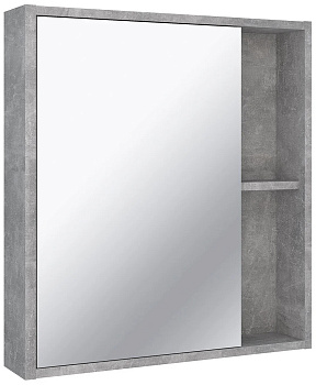 Лотос Шкаф-зеркало 60  бетон натуральный (Ника)