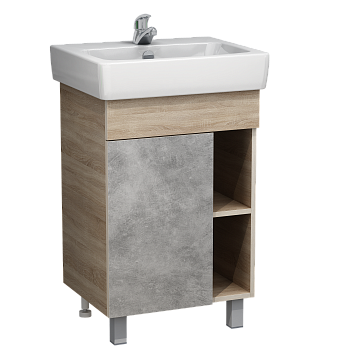 Ника 55 Тумба (Нео 55) бетон натуральный/дуб Бардолино (собр.)