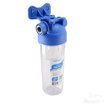 Фильтр-колба 1" АКВАБРАЙТ WF-1BR магистральный фильтр, прозрачный корпус, размер 10"