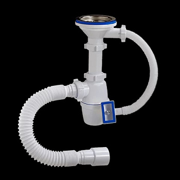 ОРИО сифон бутылочный 3 1/2 х 40 с переливом, гибкой трубой 40-40/50(А-40079)