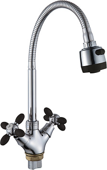 A5383-1T Смеситель для кухни c гибким изливом (черный)(43127)  Ammore