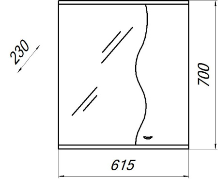 Шкаф-зеркало Флокс 60С белый правый