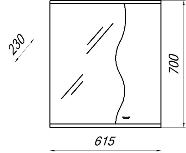 Шкаф-зеркало Флокс 60С белый правый