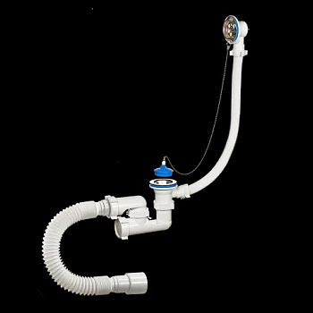 ОРИО сифон для ванны 1 1/2 х 40, регулир,(А-80089) с переливом и г.т.