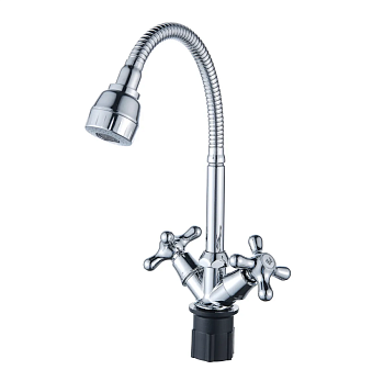 B58-340М (смес д/кух.,гибк.изл.,бакл,хром-гайка)