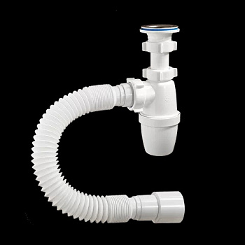 ОРИО сифон бутылочный 1 1/4 х 40 малый корпус, решетка D63 мм, с гибкой трубой 40-40/50 А-3202