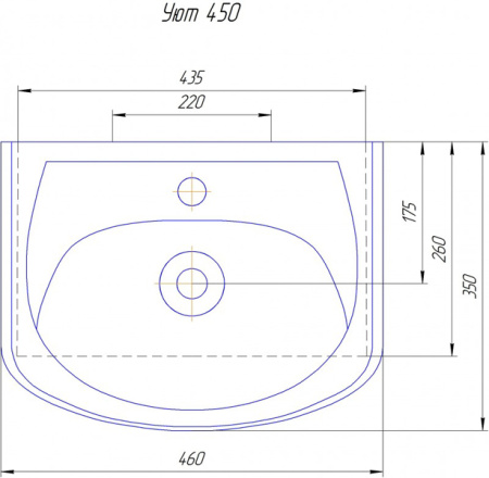 Чертеж Раковина Уют 45